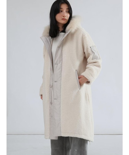 ファーフーデッドボアコート