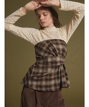 シャーリングチェックビスチェ