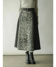 メルトンジップフレアスカート