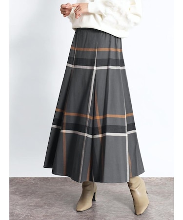 チェックフレアスカート