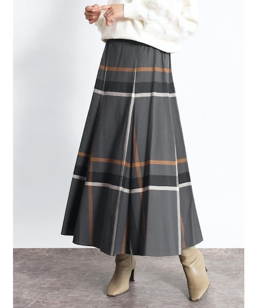 チェックフレアスカート