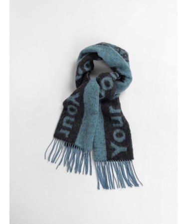 アルパカシャギーロゴロングマフラー