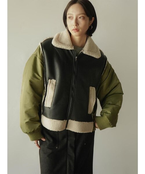 異素材ドッキングボアカラーブルゾン｜メドックの通販｜&mall（アンド