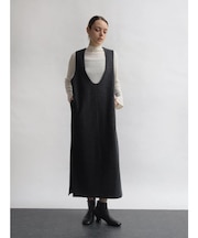 圧縮ウールUネックワンピース