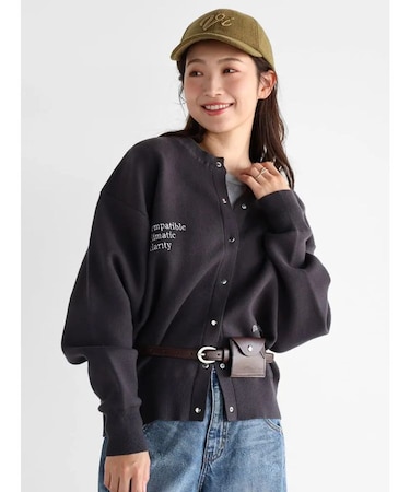 ロゴ刺繍カーディガン