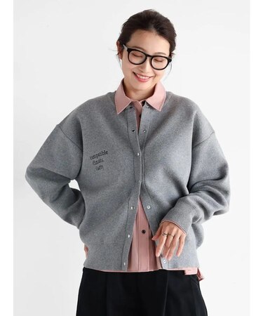 ロゴ刺繍カーディガン