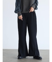 ウール混ラインフレアパンツ