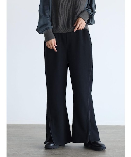 ウール混ラインフレアパンツ