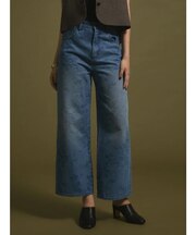 ボタニカルパターンワイドデニム