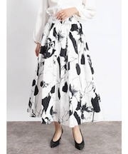 フラワープリントフレアスカート