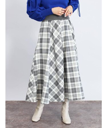 タータンチェックフレアスカート