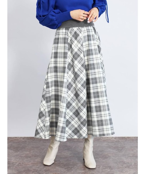 タータンチェックフレアスカート
