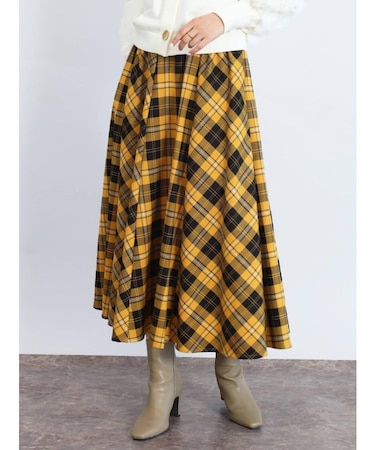 タータンチェックフレアスカート
