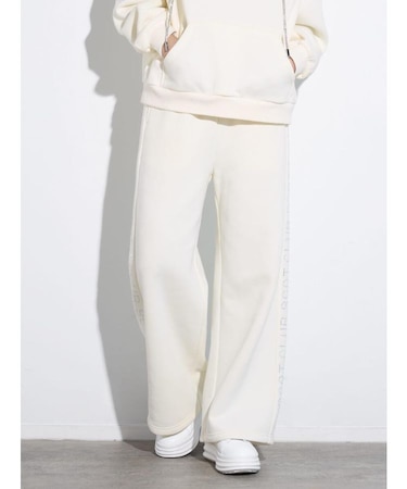 ビジューロゴワイドパンツ