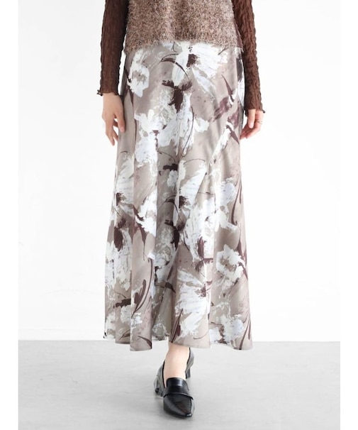 フラワープリントフレアスカート