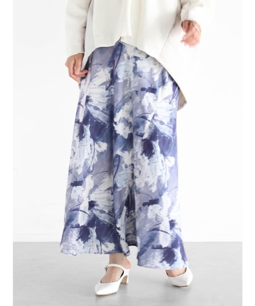 フラワープリントフレアスカート