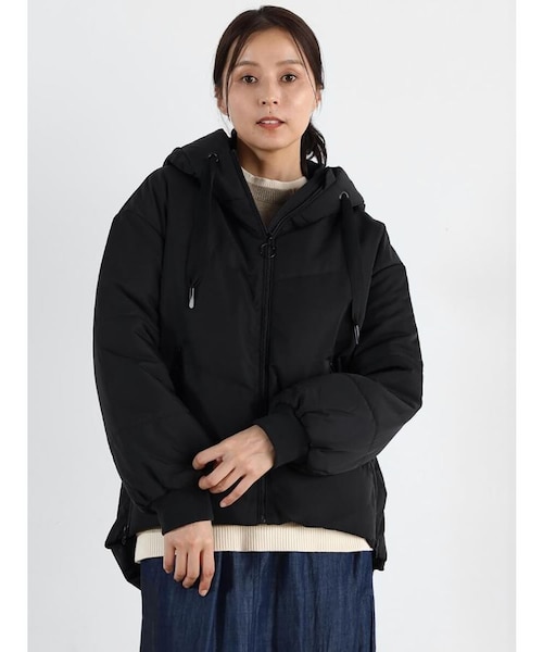 【美品】YAMADAYA soeur7 フードミドルダウンブルゾン　ブラック フードミドルダウンブルゾン｜メドックの通販｜&mall（アンドモール