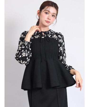 ニットドッキングペプラムブラウス