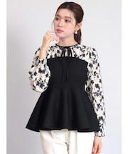 ニットドッキングペプラムブラウス