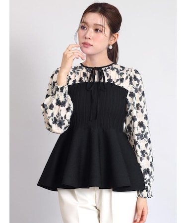 ニットドッキングペプラムブラウス