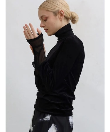 チュール切替タートルベロアトップス