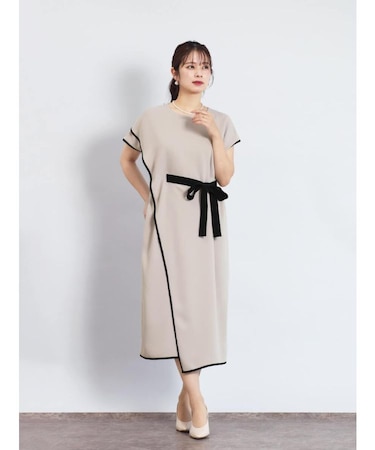 配色ラップワンピース