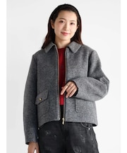 メランジ調ジップアップジャケット