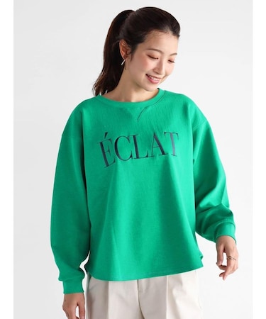 刺繍ロゴラウンドカットトレーナー