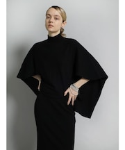 ハイネックポンチョニット