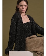 ラメ混Vネックニットカーディガン