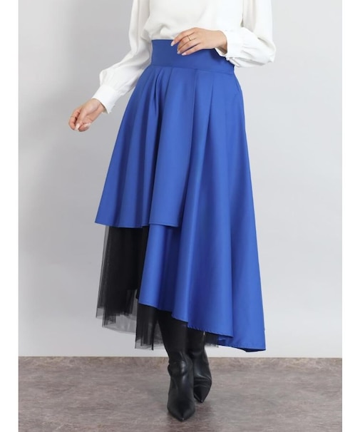 チュールレイヤードカラースカート