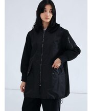 異素材ドッキングミリタリーロングコート