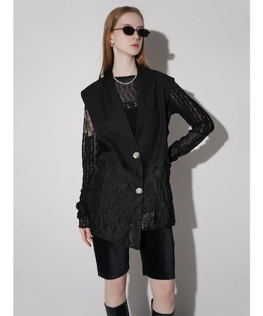 JACQUARD ASYMMETRY VEST