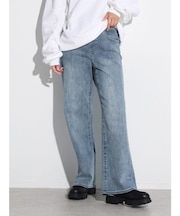 ウエストリブストレッチデニムパンツ