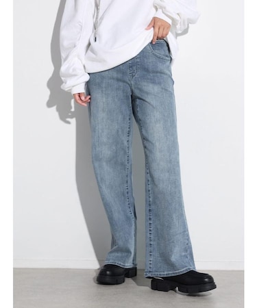 ウエストリブストレッチデニムパンツ