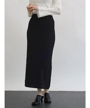 ウェーブジャガードラメニットスカート