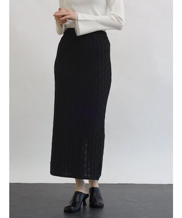 ウェーブジャガードラメニットスカート