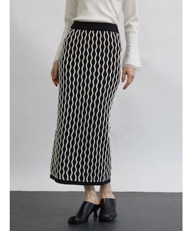 ウェーブジャガードニットスカート
