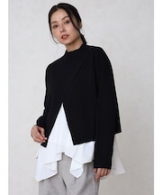 スリットハイネックショートニット