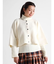 起毛ケープハイネックニットアンサンブル