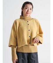 起毛ケープハイネックニットアンサンブル