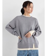 バイカラーデザインニット