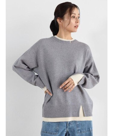 バイカラーデザインニット