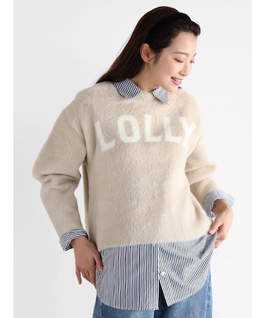 シャギーロゴニットプルオーバー