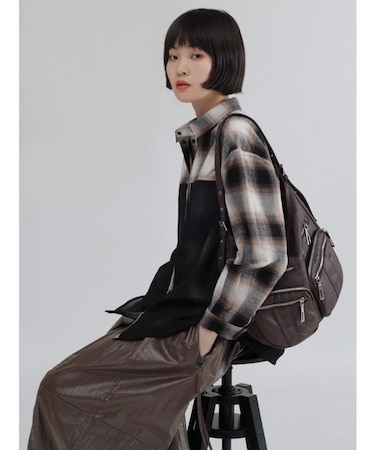 シアーレイヤードリバーシブルチェックシャツ