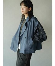 MA-1スリーブビッグカラーデニムジャケット