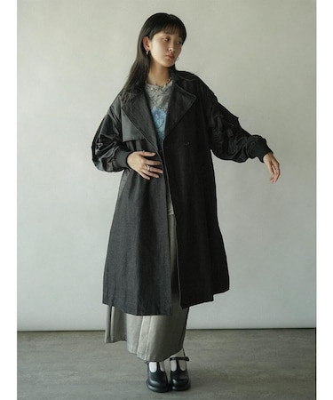 MA-1スリーブデニムトレンチコート