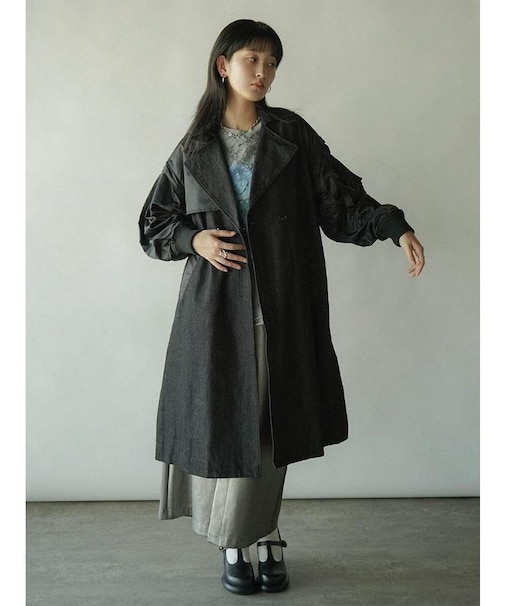 MA-1スリーブデニムトレンチコート