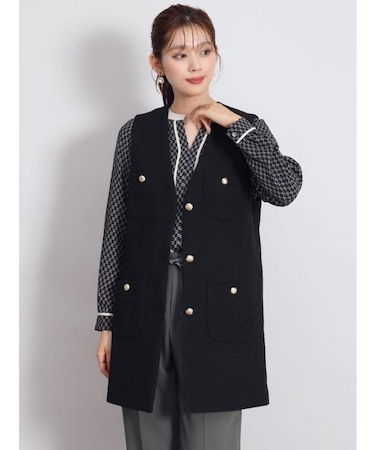 ツイードロングジレ