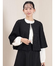 ニットツイードスリットスリーブジャケット